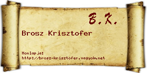 Brosz Krisztofer névjegykártya