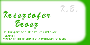 krisztofer brosz business card